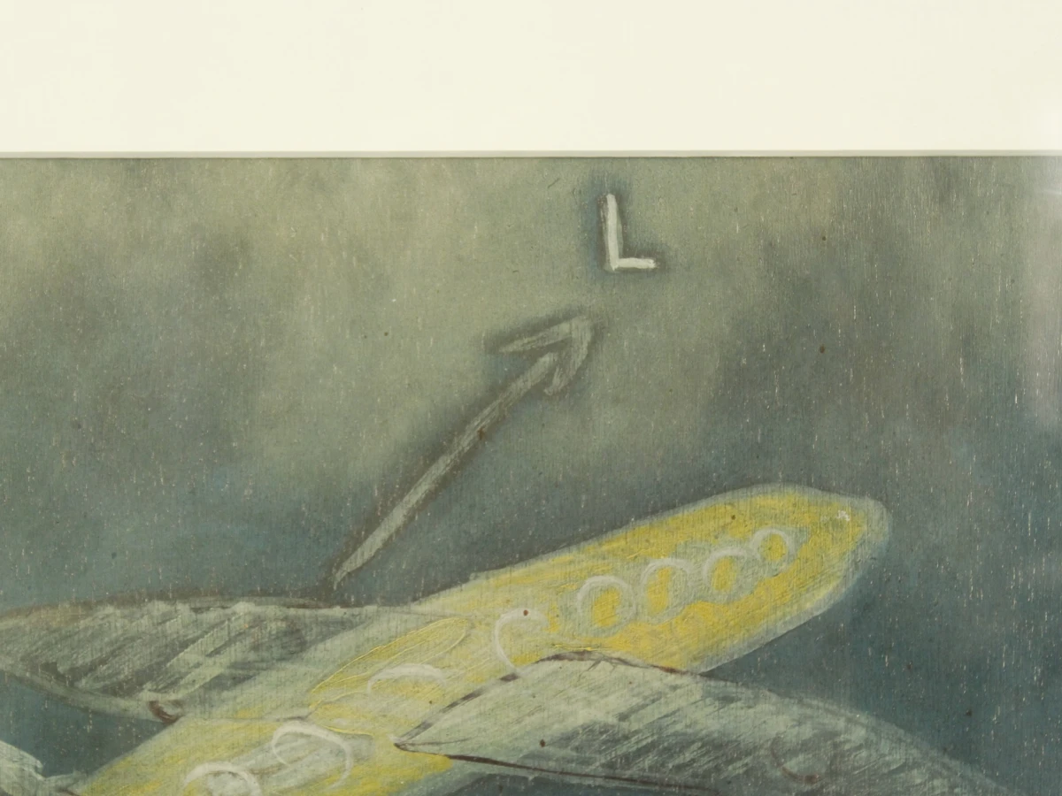 Christian Straetling(°1960) "Flight" gesigneerde Offsetprint naar een originele kleurenlitho E 52/150