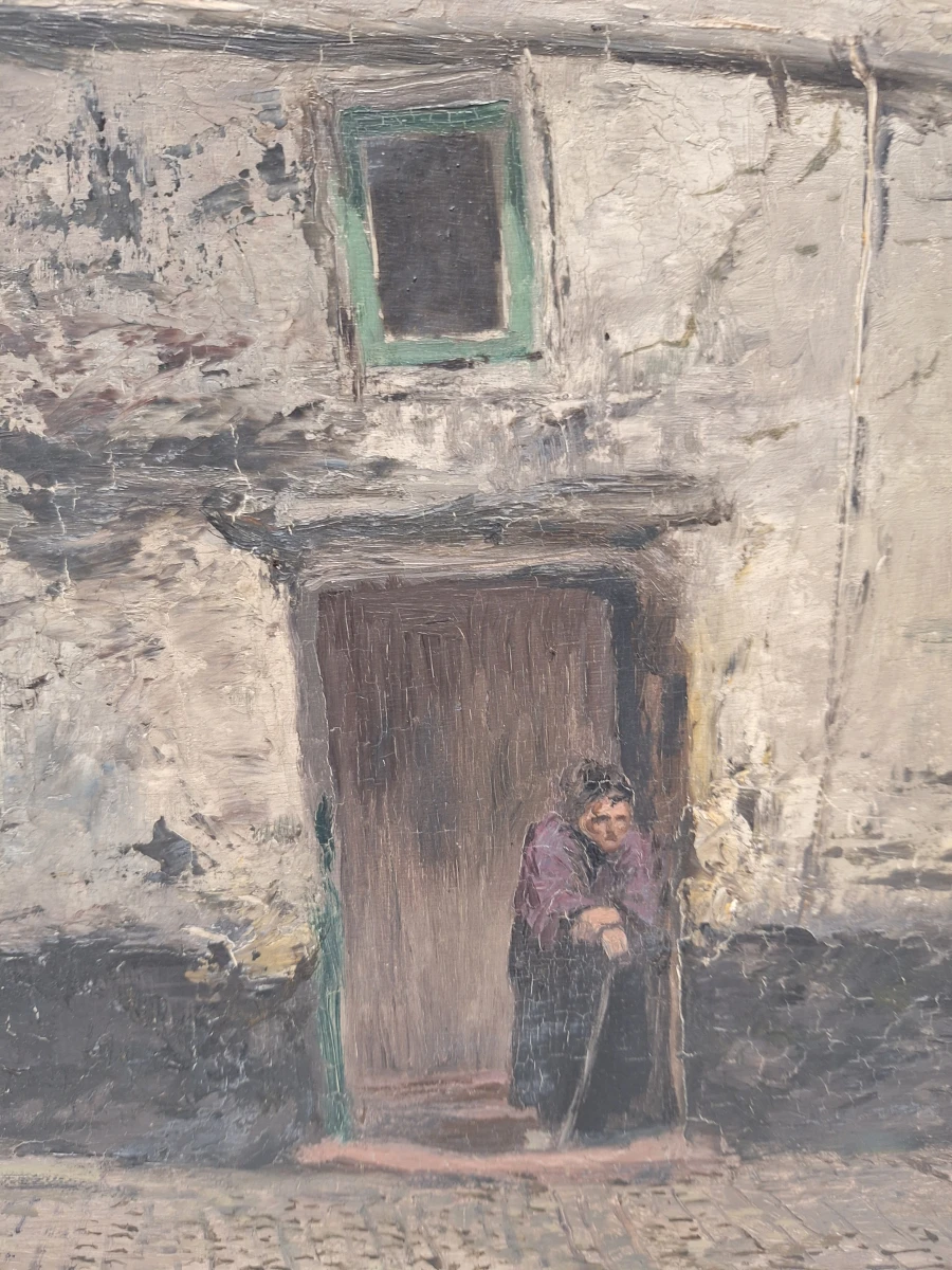 Olieverfschilderij ‘Impasse du Lys’ in Antwerpen - Vital Keuller - 1929