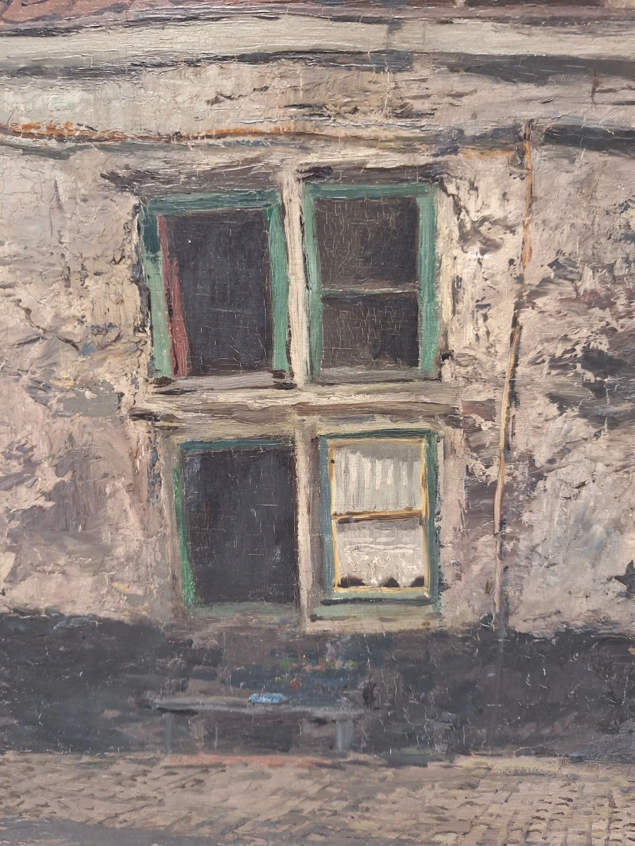 Olieverfschilderij ‘Impasse du Lys’ in Antwerpen - Vital Keuller - 1929