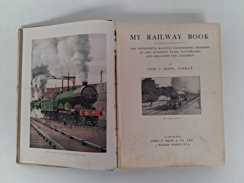 📖 Uniek Antiek Boek (1925): My Railway Book – Cecil J. Allen | Met 'Flying Scotsman' & Schoolprijs 1926! 📖