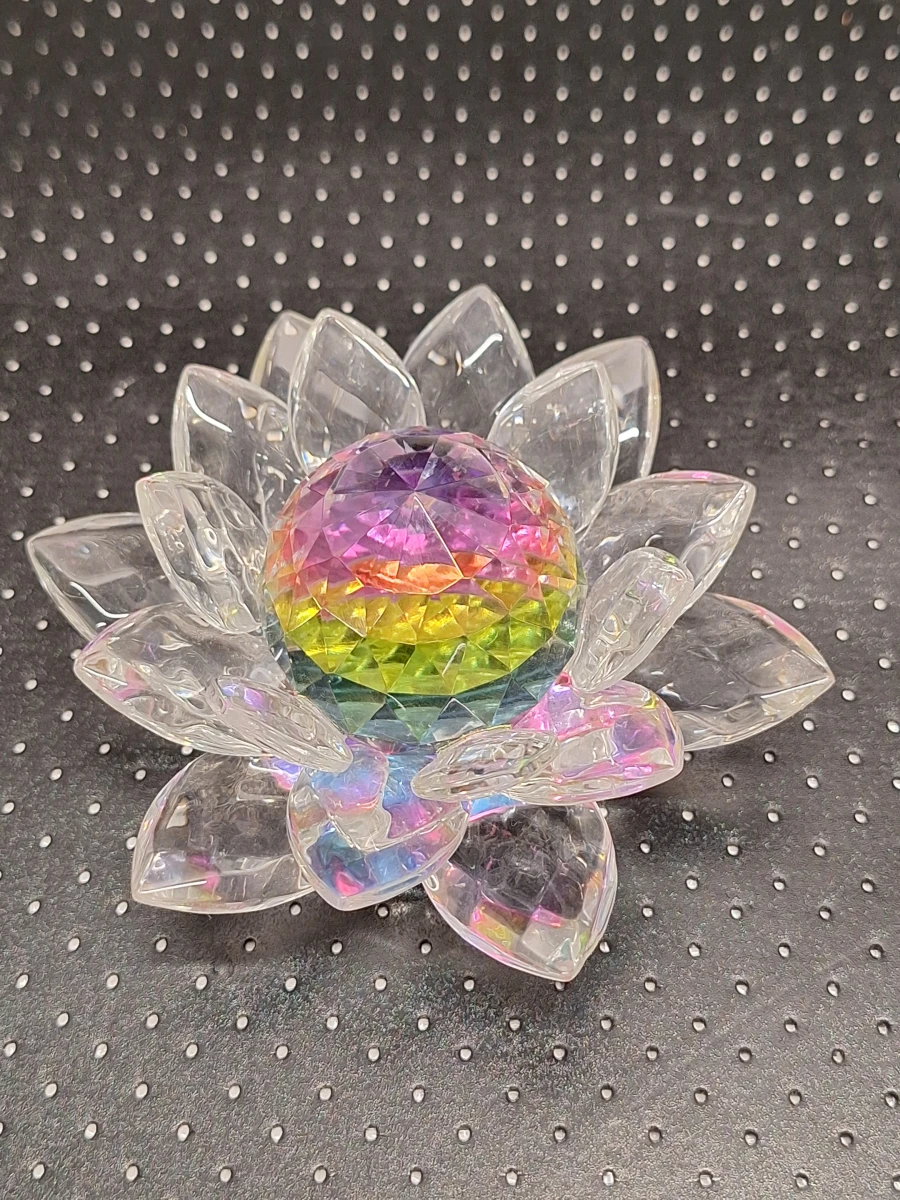 Set van 2 handgemaakte kristallen lotusbloemen - Feng Shui suncatchers in geschenkdozen - foto 4