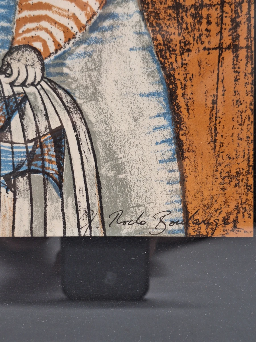 ‘Kind met vogelkooi’ - kleurenlithografie naar Graciela Rodo Boulanger