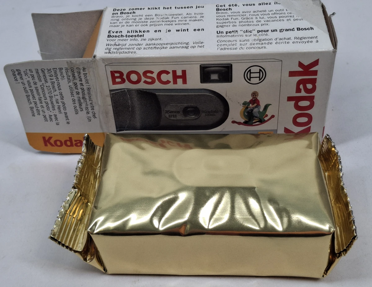 Vintage Bosch Kodak Fun Mini 35 mm wegwerpcamera in originele doos