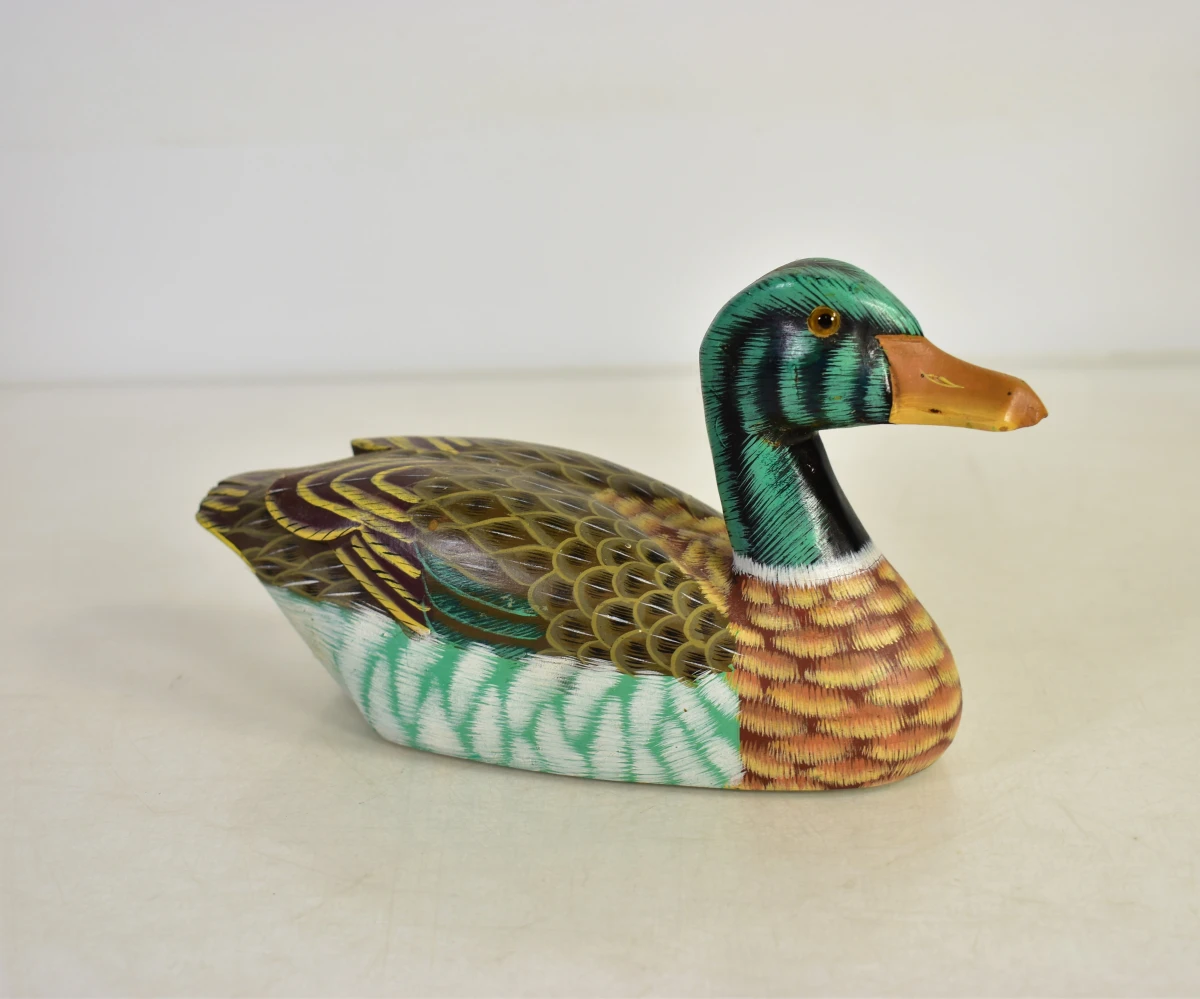 Set van 8 decoratieve eenden van hout - foto 4