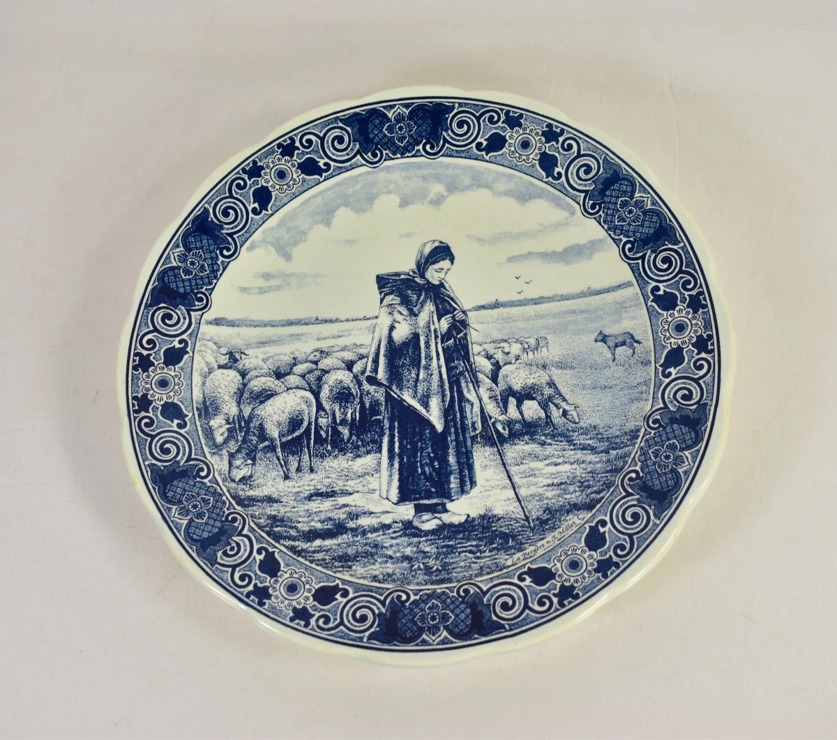 Set van 3 Delfts blauwe wandborden met landelijke taferelen - foto 4