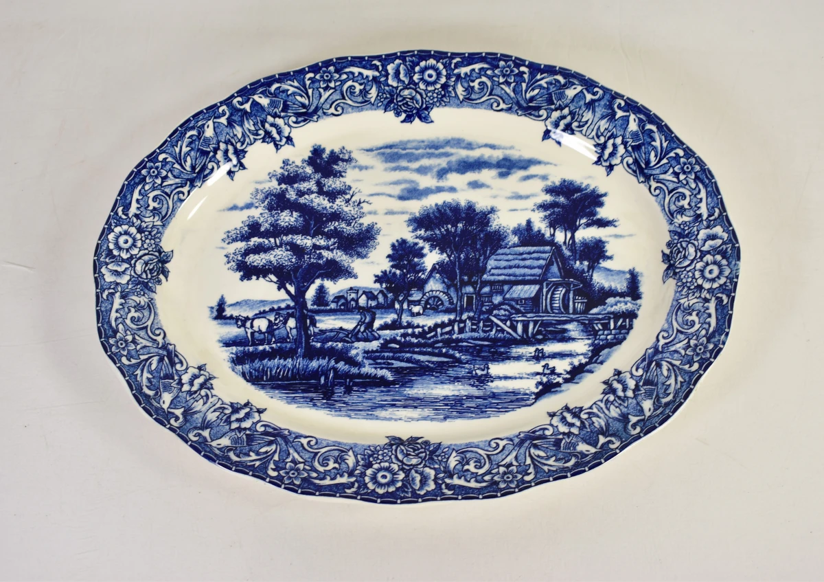 Set van 3 Delfts blauwe wandborden met landelijke taferelen - foto 2