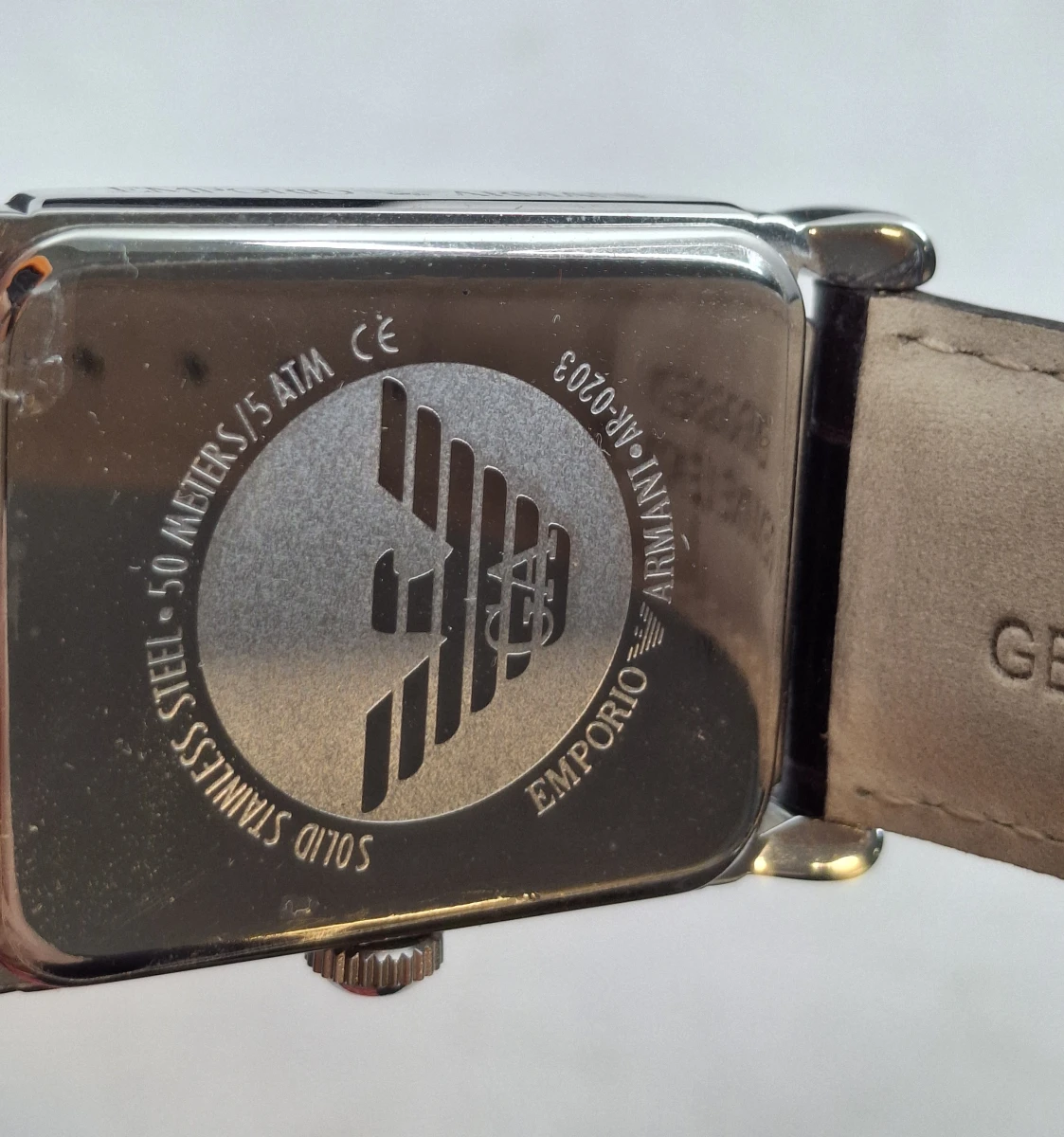 Emporio Armani herenhorloge met leren band in originele doos