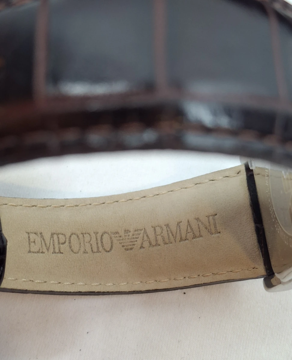 Emporio Armani herenhorloge met leren band in originele doos