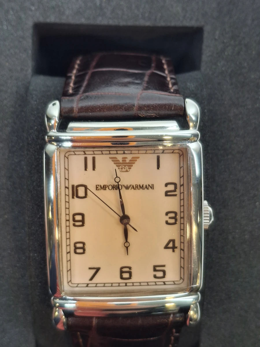 Emporio Armani herenhorloge met leren band in originele doos