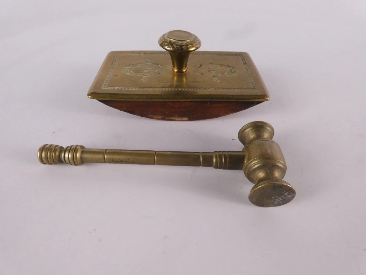 Vintage messing bureauaccessoires.