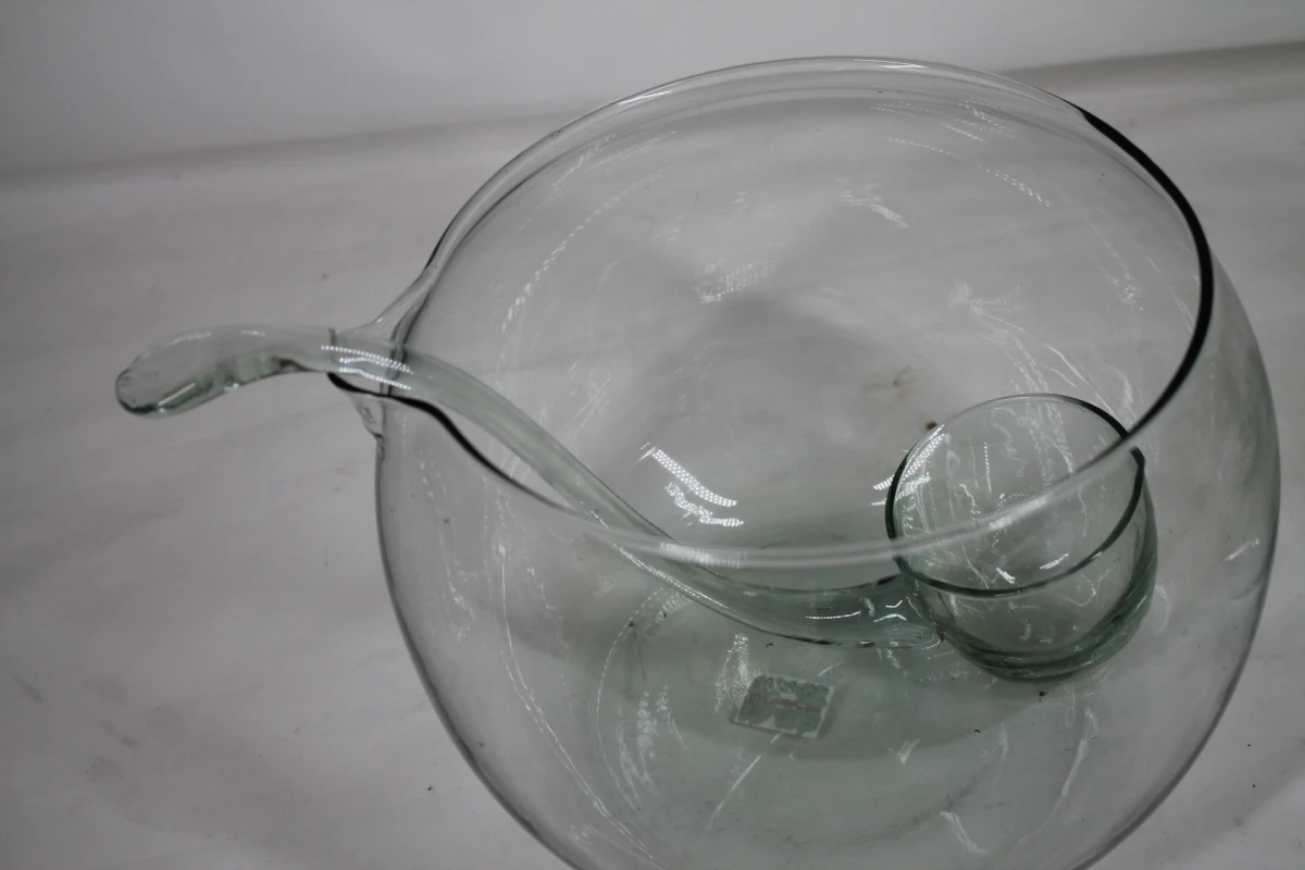 Vintage glazen punchbowl