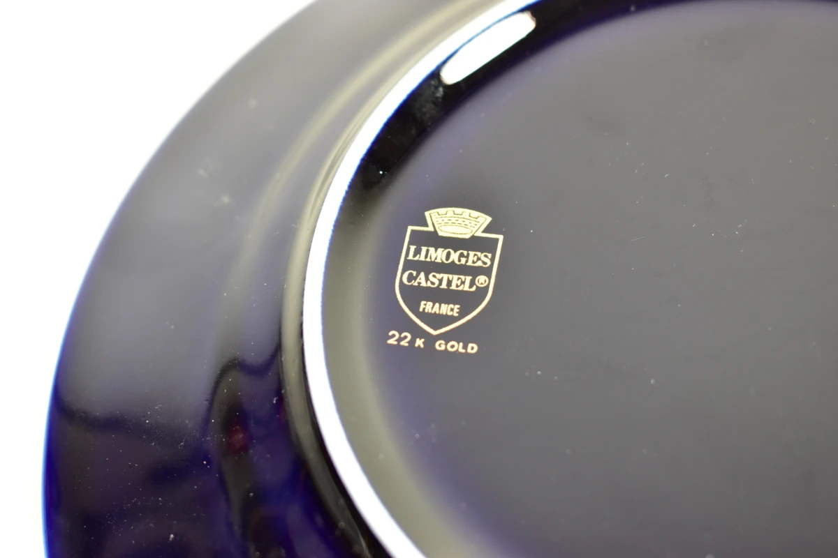 Decoratief Limoges Castel bord met eendenmotief en 22k goudrand - foto 6