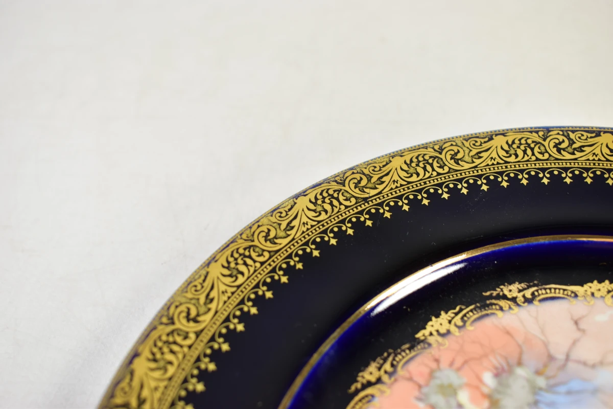 Decoratief Limoges Castel bord met eendenmotief en 22k goudrand - foto 2