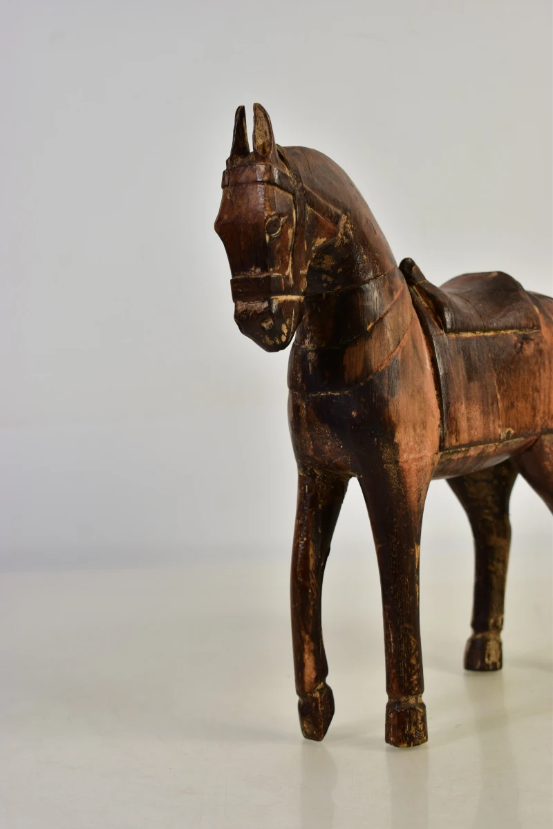 Houten decoratief paard beeldje - foto 3