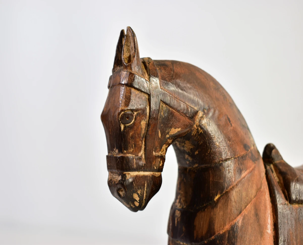 Houten decoratief paard beeldje - foto 7