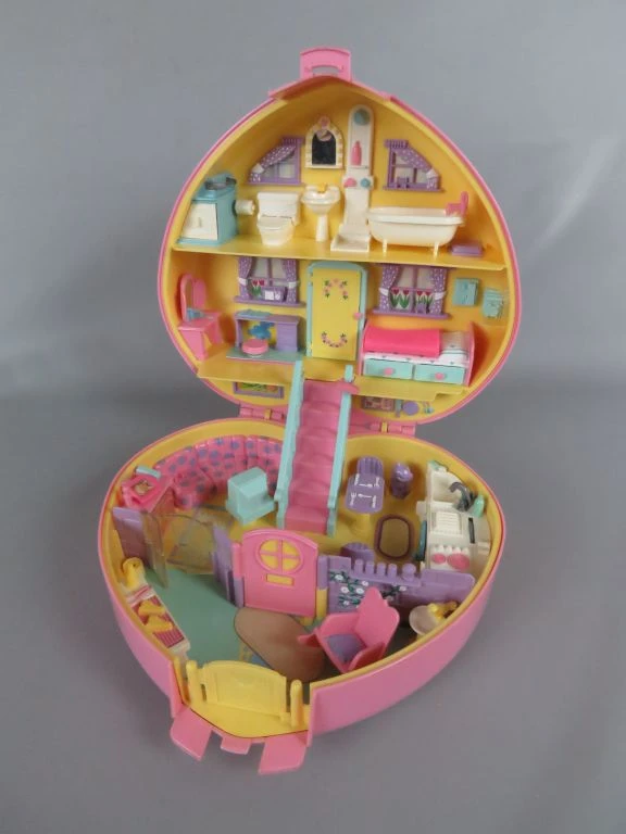 Vintage Polly Pocket hartvormig poppenhuis Lucy Locket 1992 Bluebird