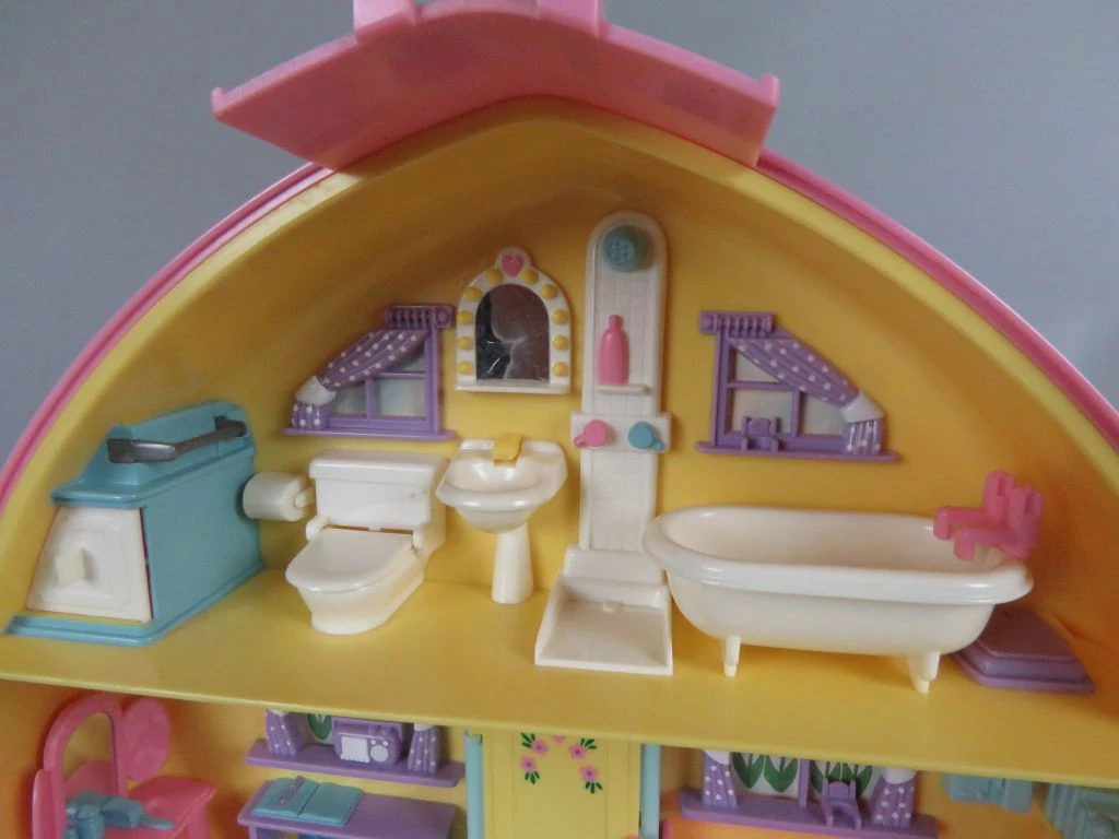 Vintage Polly Pocket hartvormig poppenhuis Lucy Locket 1992 Bluebird