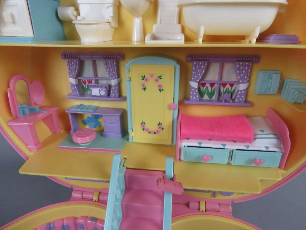Vintage Polly Pocket hartvormig poppenhuis Lucy Locket 1992 Bluebird