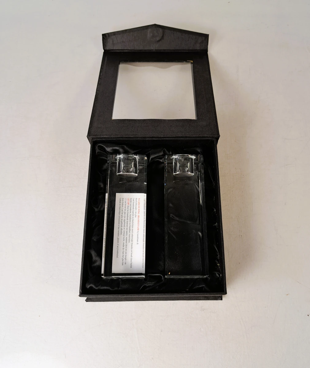 Set van 2 kristallen kandelaars in geschenkdoos - foto 4