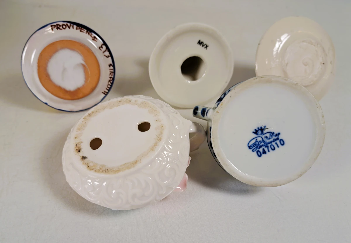 Lot van 20 vintage en handgemaakte keramische kandelaars - foto 11