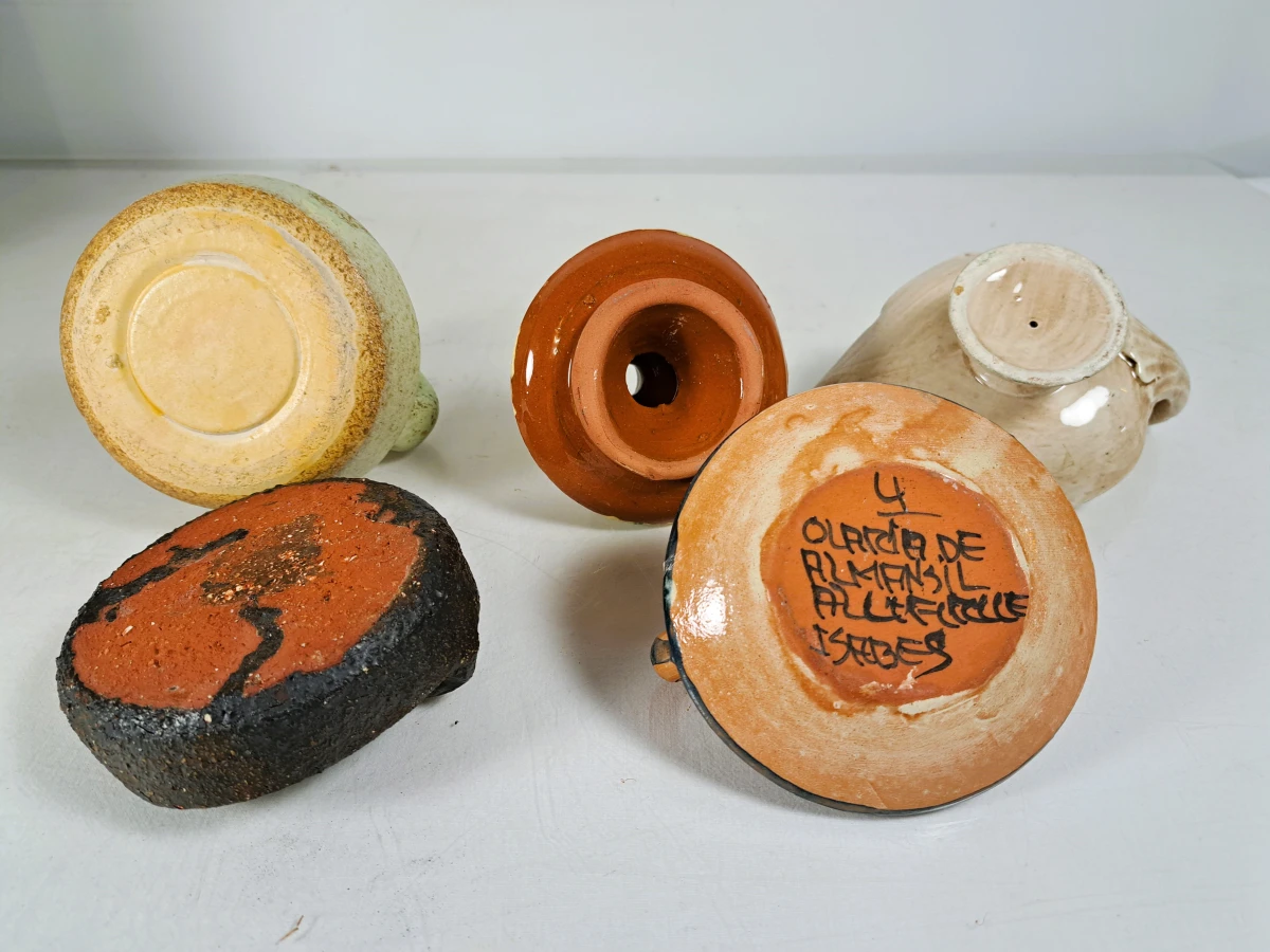 Lot van 20 vintage en handgemaakte keramische kandelaars - foto 7