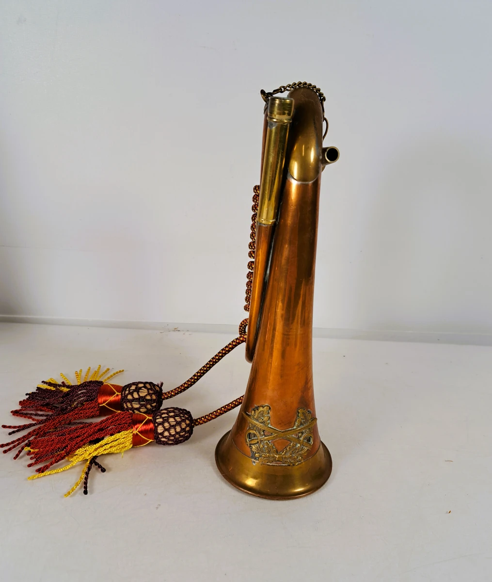 Lot van 3 vintage signaalhoorns en jachthoorns van koper en messing - foto 5