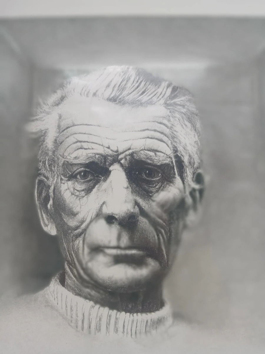 Gravure portret van Samuel Beckett door Jef Van Grieken