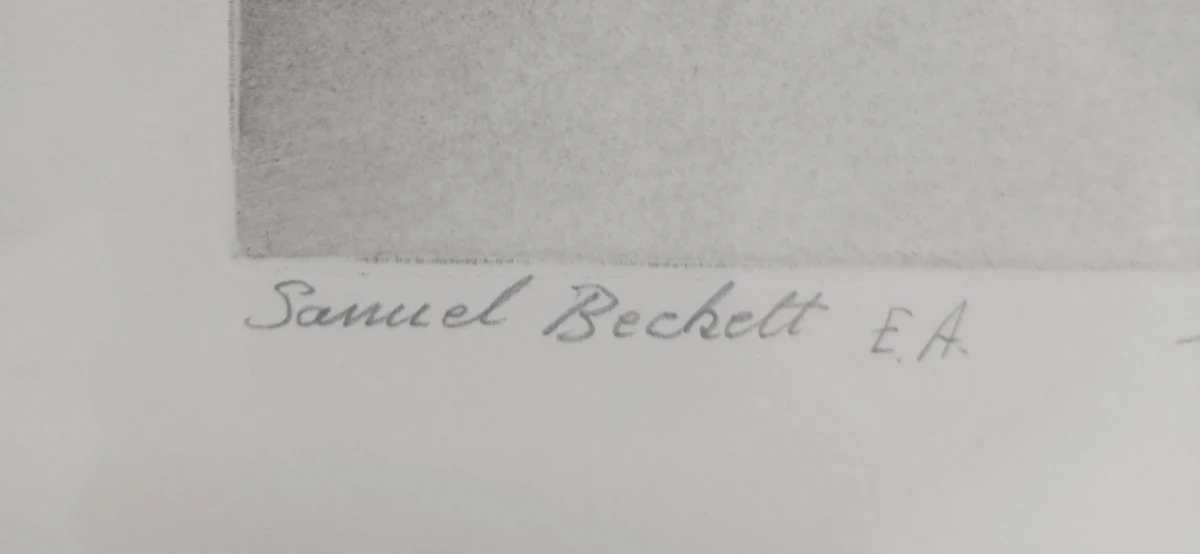 Gravure portret van Samuel Beckett door Jef Van Grieken