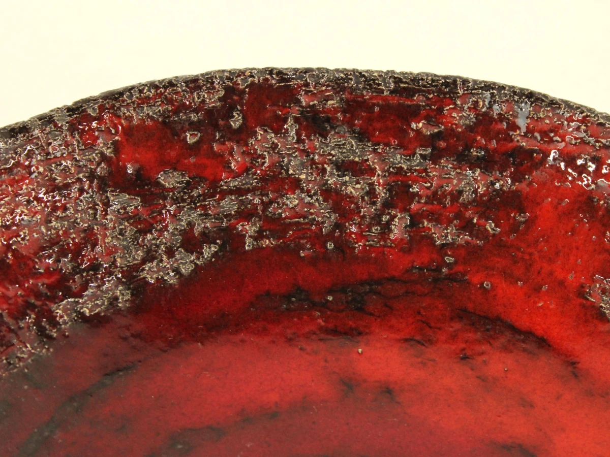 Keramieken rood geglazuurde fruitschaal - jaren 70