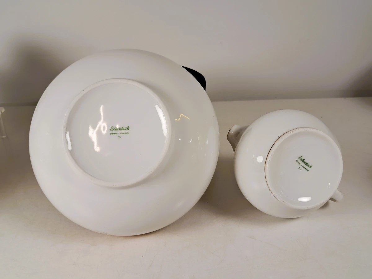 Eschenbach Bavaria porseleinen servies met roze en gouden rand – ca. 59-delig - foto 9