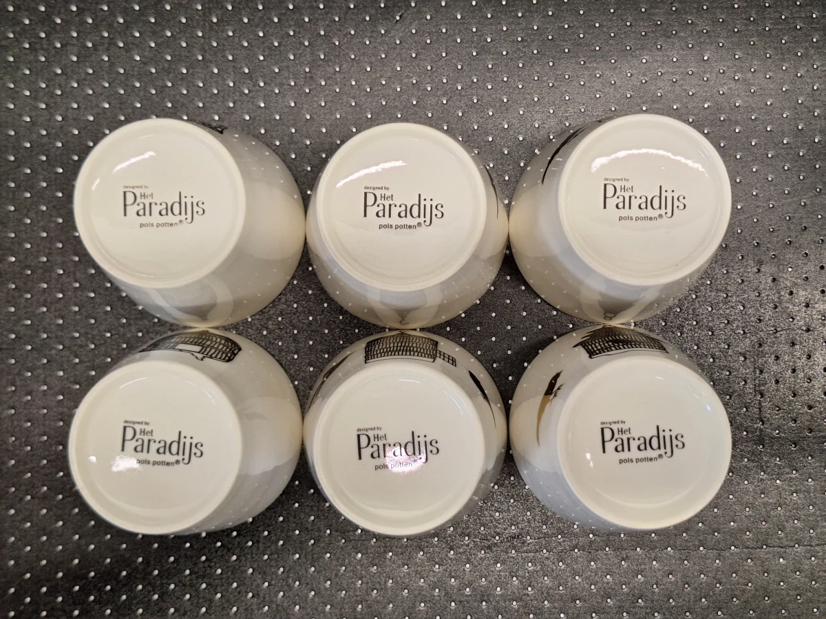 Set van 6 Pols Potten 'Het Paradijs' vogelkooi espressokoppen - foto 12