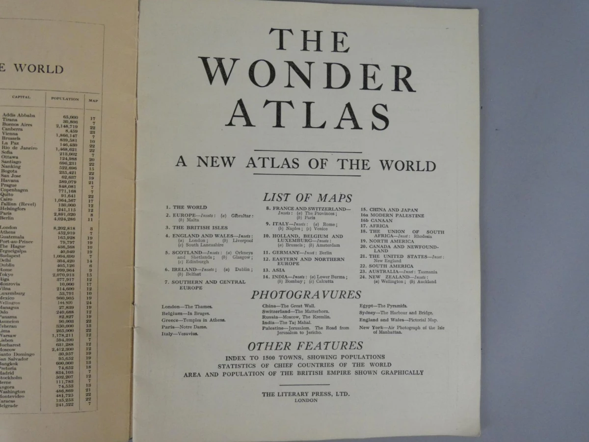 The Wonder Atlas of the World - Oude wereldatlas in het Engels