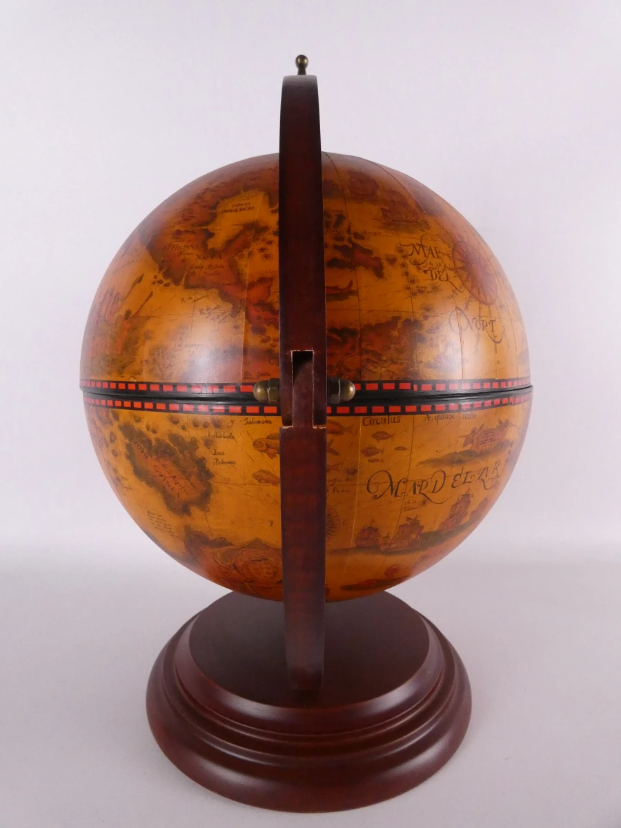 Unieke globebar met vintage look