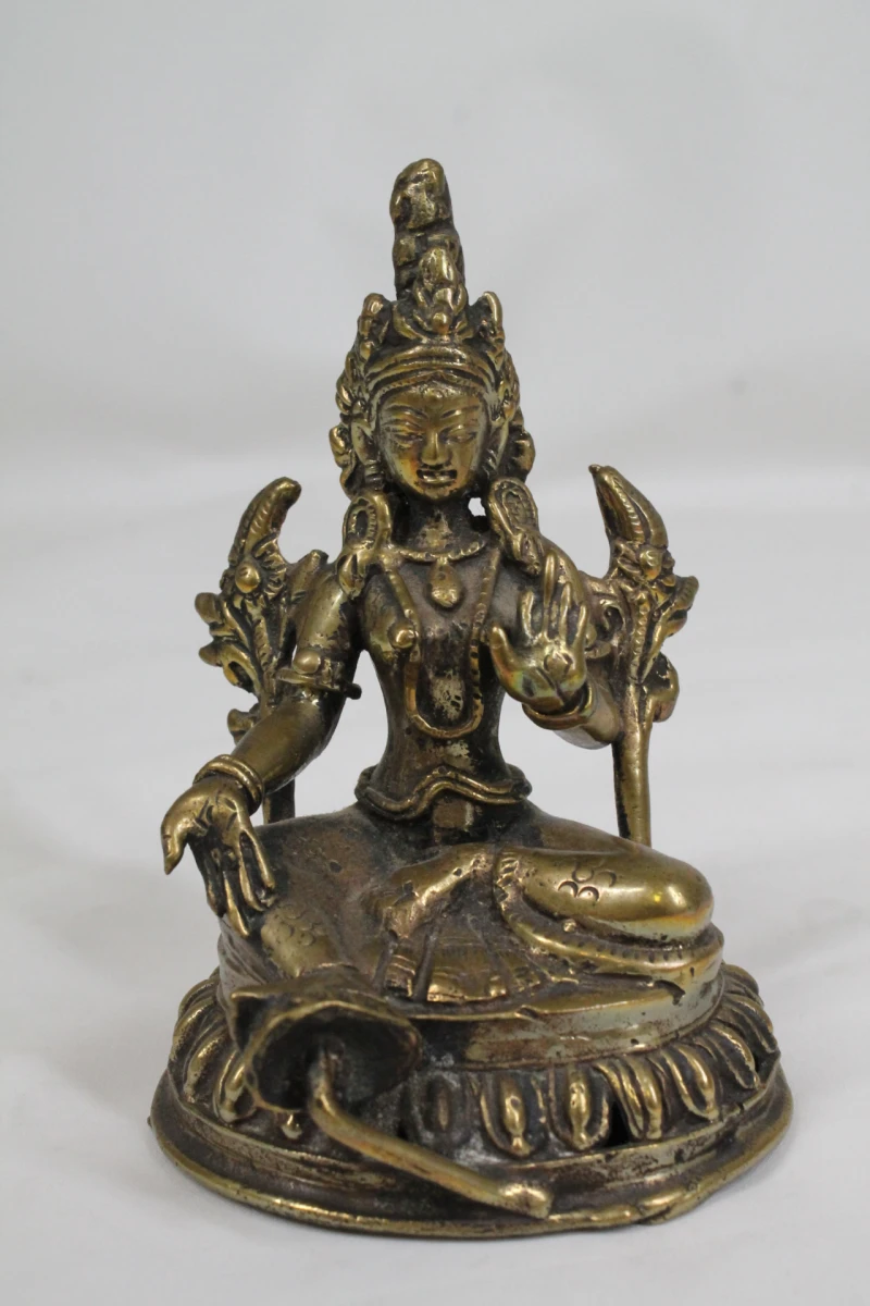 2 Antieke messing of bronzen Hindoestaanse/Nepalese godenbeelden