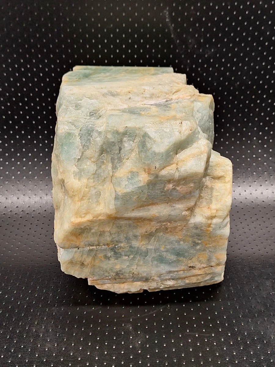 set van 2 decoratieve mineralen - Ruwe groenblauwe kristalsteen en gepolijste witte natuursteen