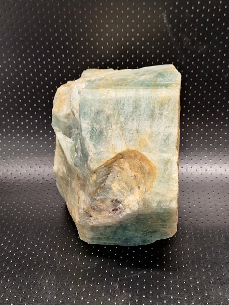 set van 2 decoratieve mineralen - Ruwe groenblauwe kristalsteen en gepolijste witte natuursteen