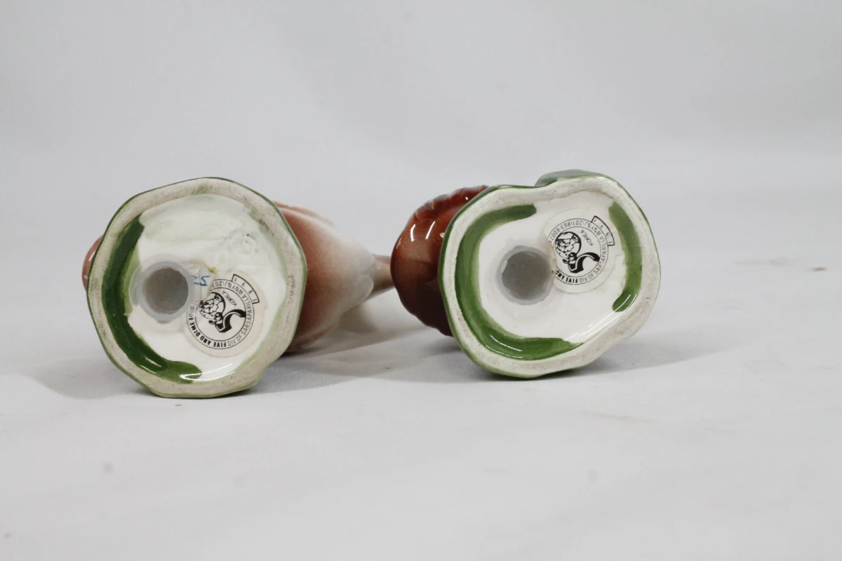 Vintage keramische pelikaan peper- en zoutstel