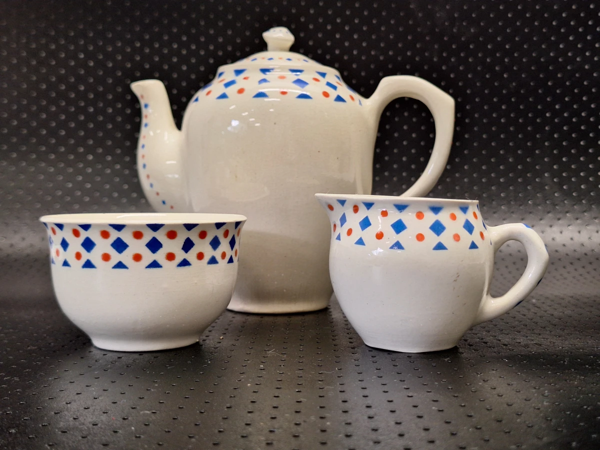 Vintage Belgisch porseleinen kindertheeservies - Nimy - Manufacture Impériale et Royale - foto 10