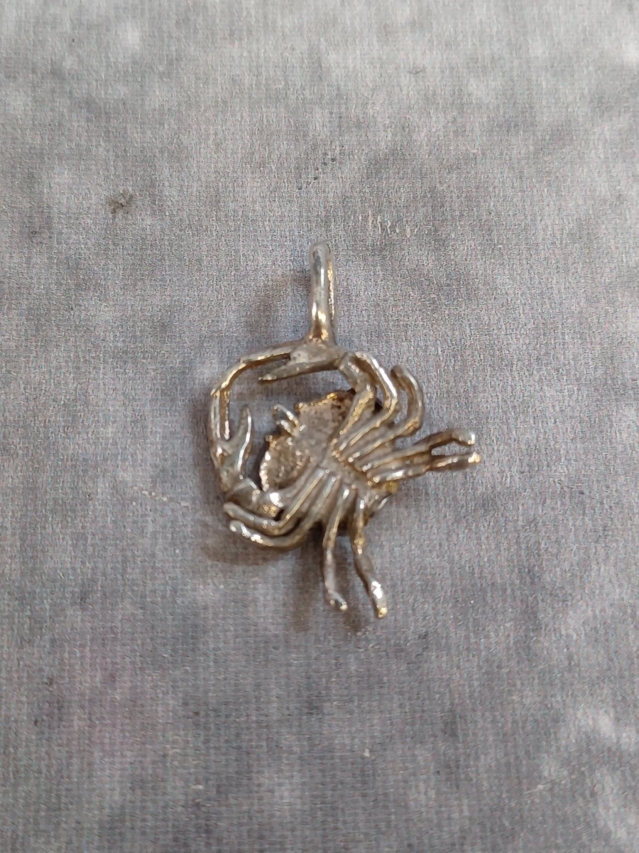 Vintage zilveren hanger - Gedetailleerde zodiac kreeft - foto 2