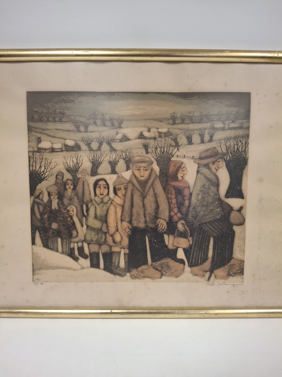 Ingelijste kunstdruk van Rob Delange met winterlandschap