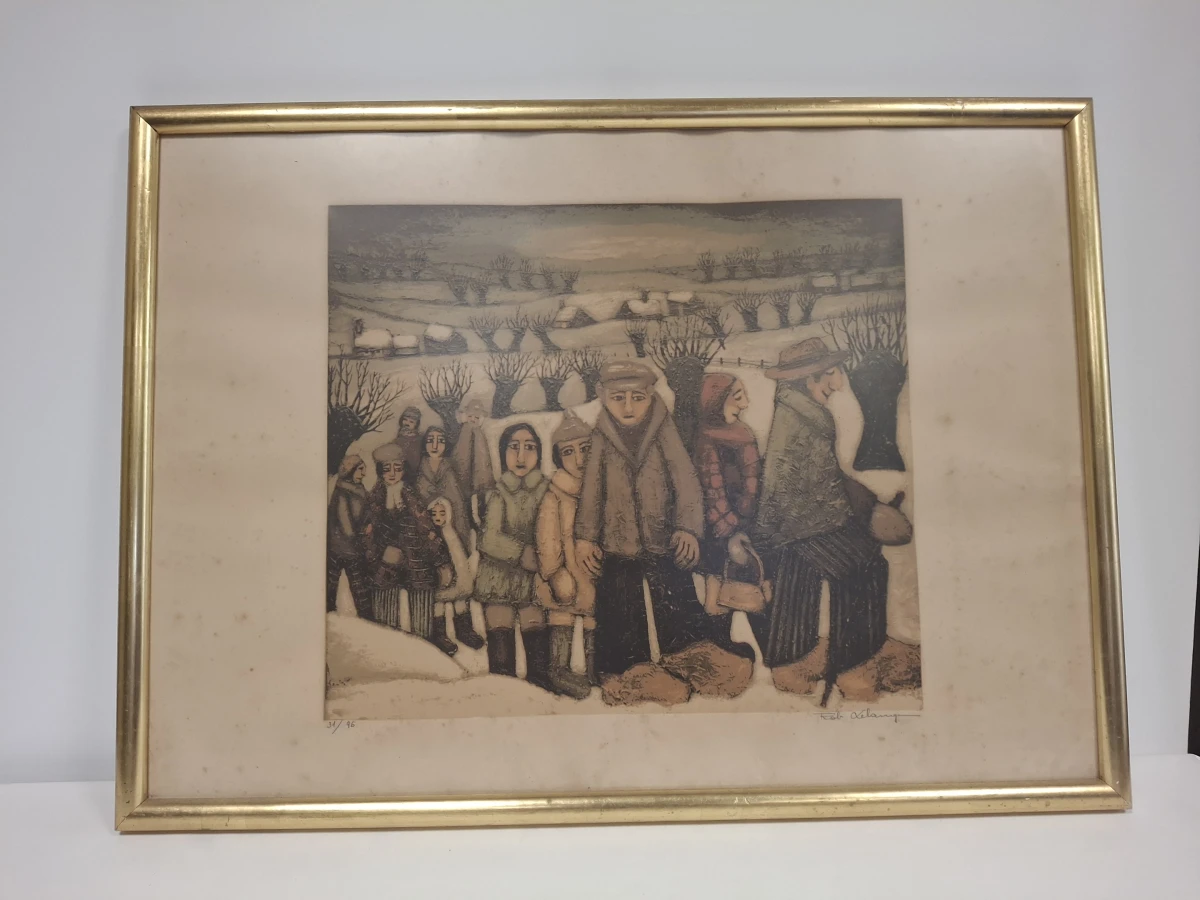 Ingelijste kunstdruk van Rob Delange met winterlandschap
