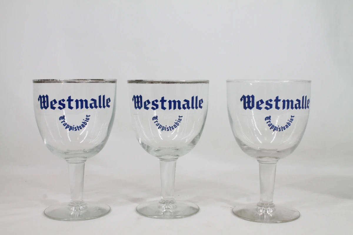 6 Vintage Westmalle trappistenbier glazen