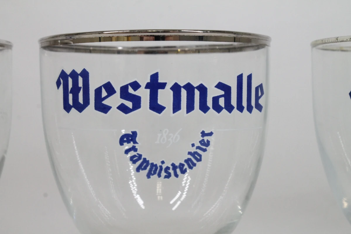 6 Vintage Westmalle trappistenbier glazen