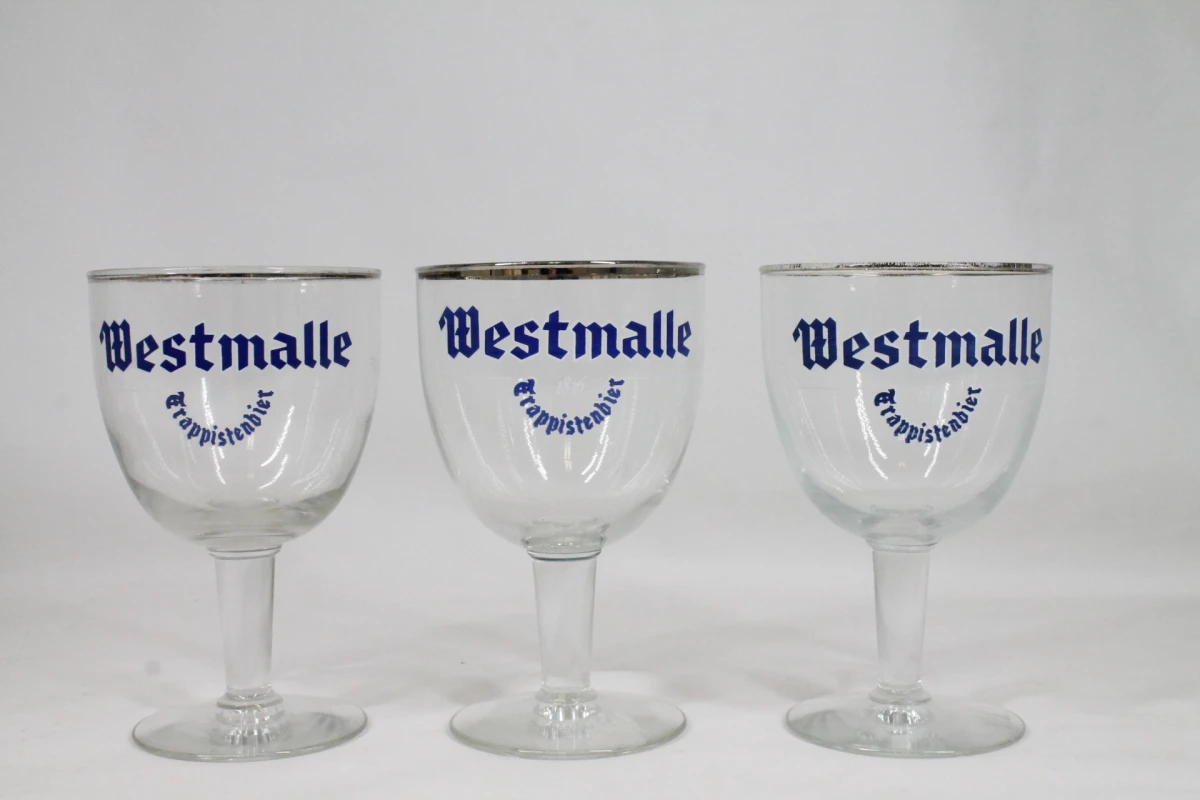 6 Vintage Westmalle trappistenbier glazen