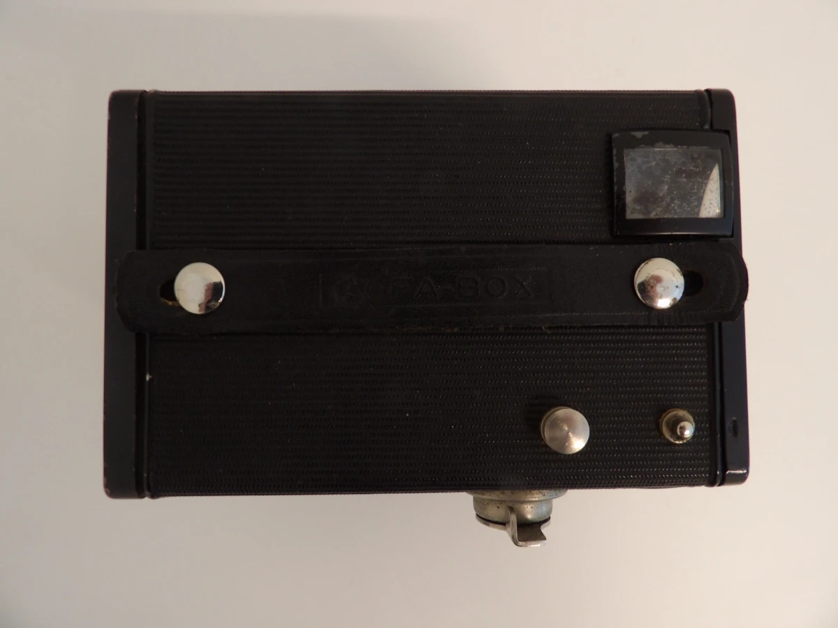 Vintage Agfa Synchro Box camera met leren hoes