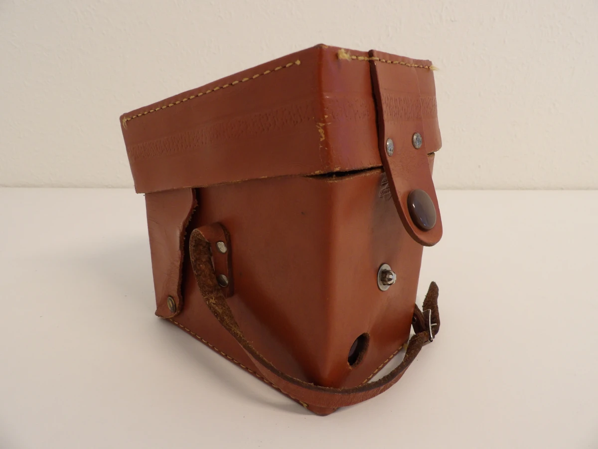Vintage Agfa Synchro Box camera met leren hoes