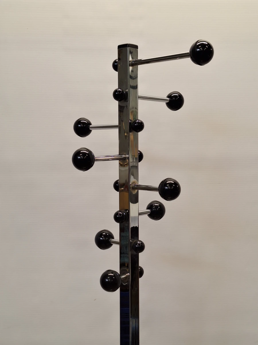 Vintage industriële design kapstok - Verchroomd metaal met modulaire armen - Jaren '70/'80