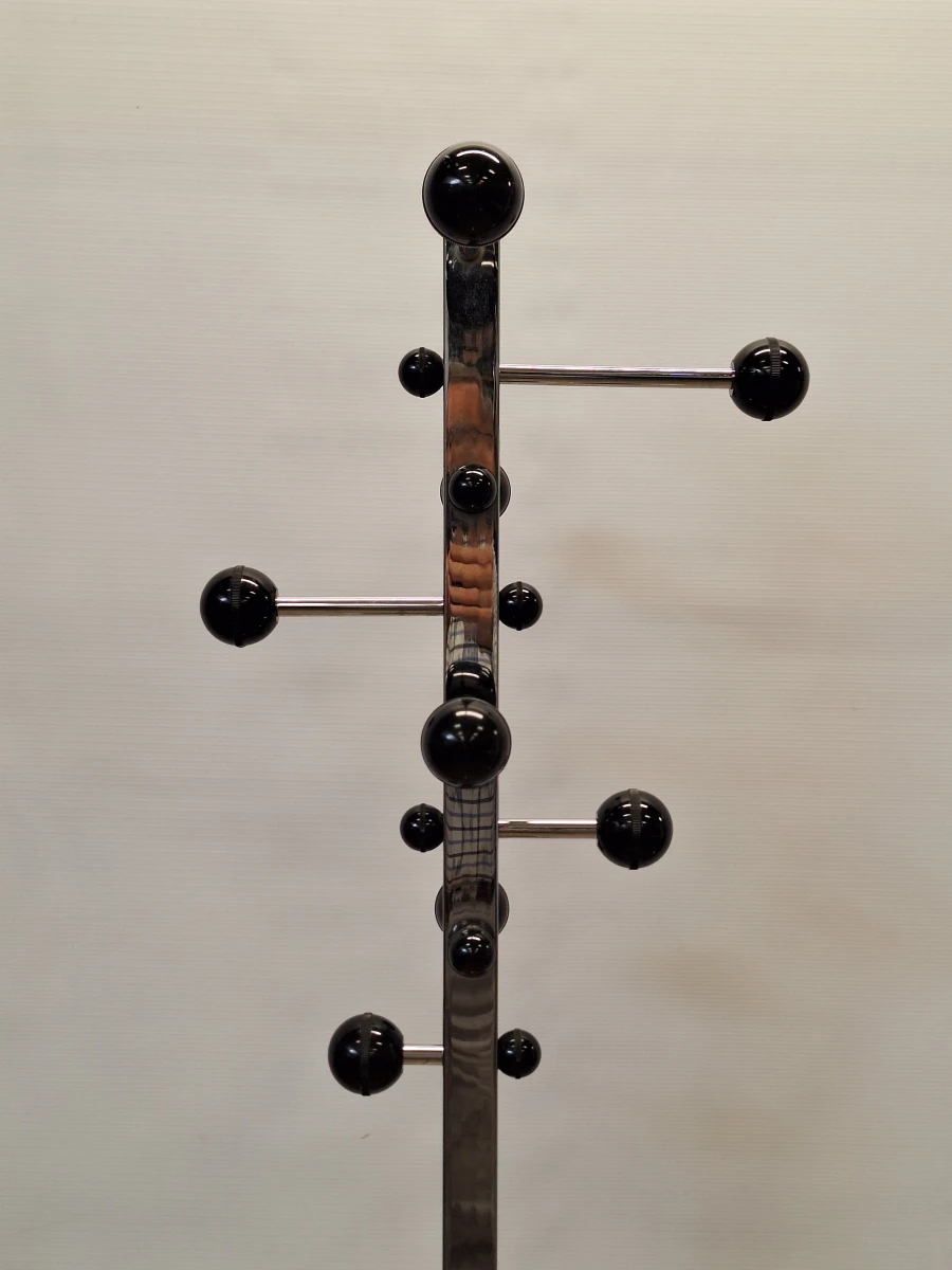 Vintage industriële design kapstok - Verchroomd metaal met modulaire armen - Jaren '70/'80