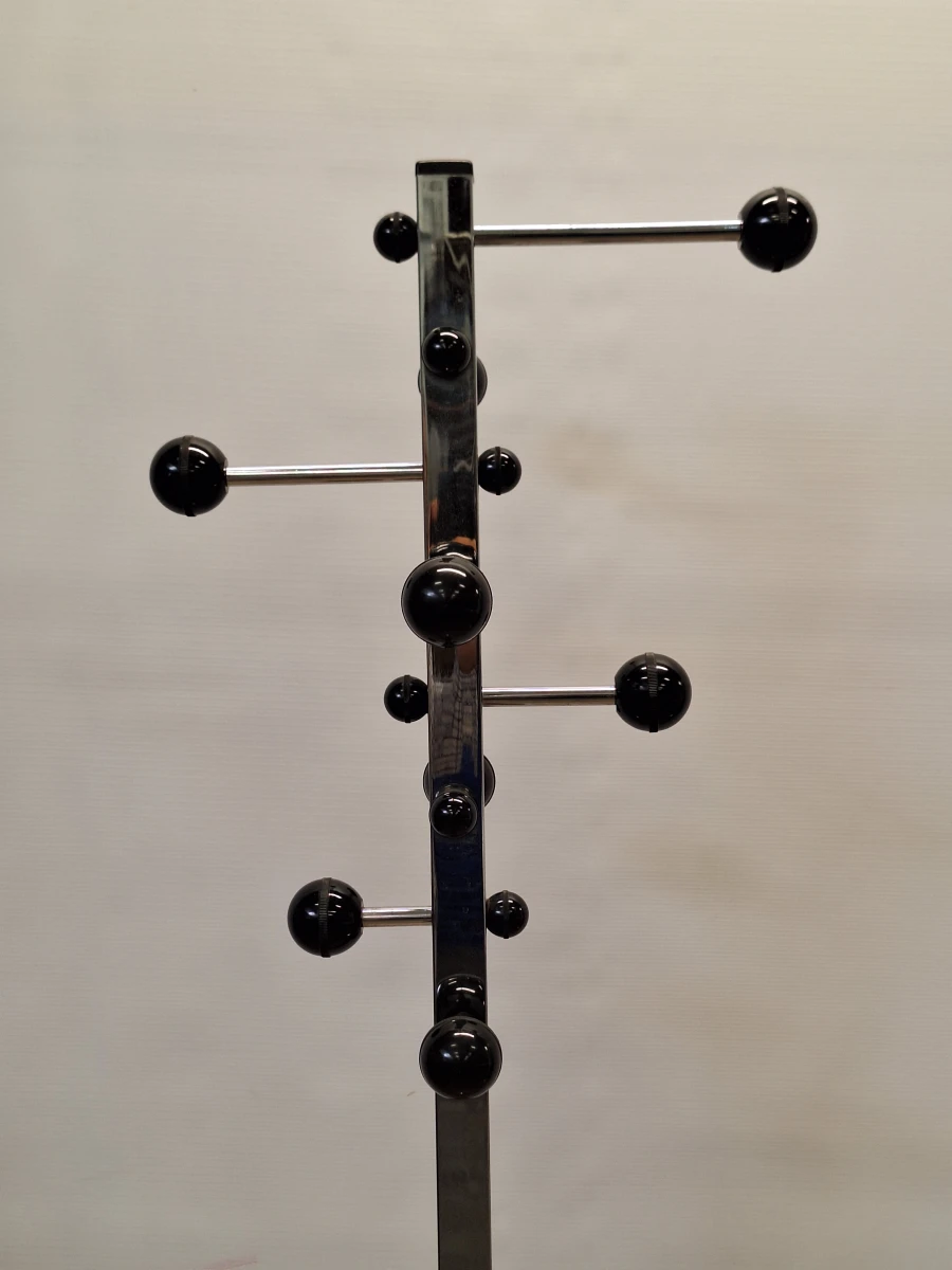 Vintage industriële design kapstok - Verchroomd metaal met modulaire armen - Jaren '70/'80