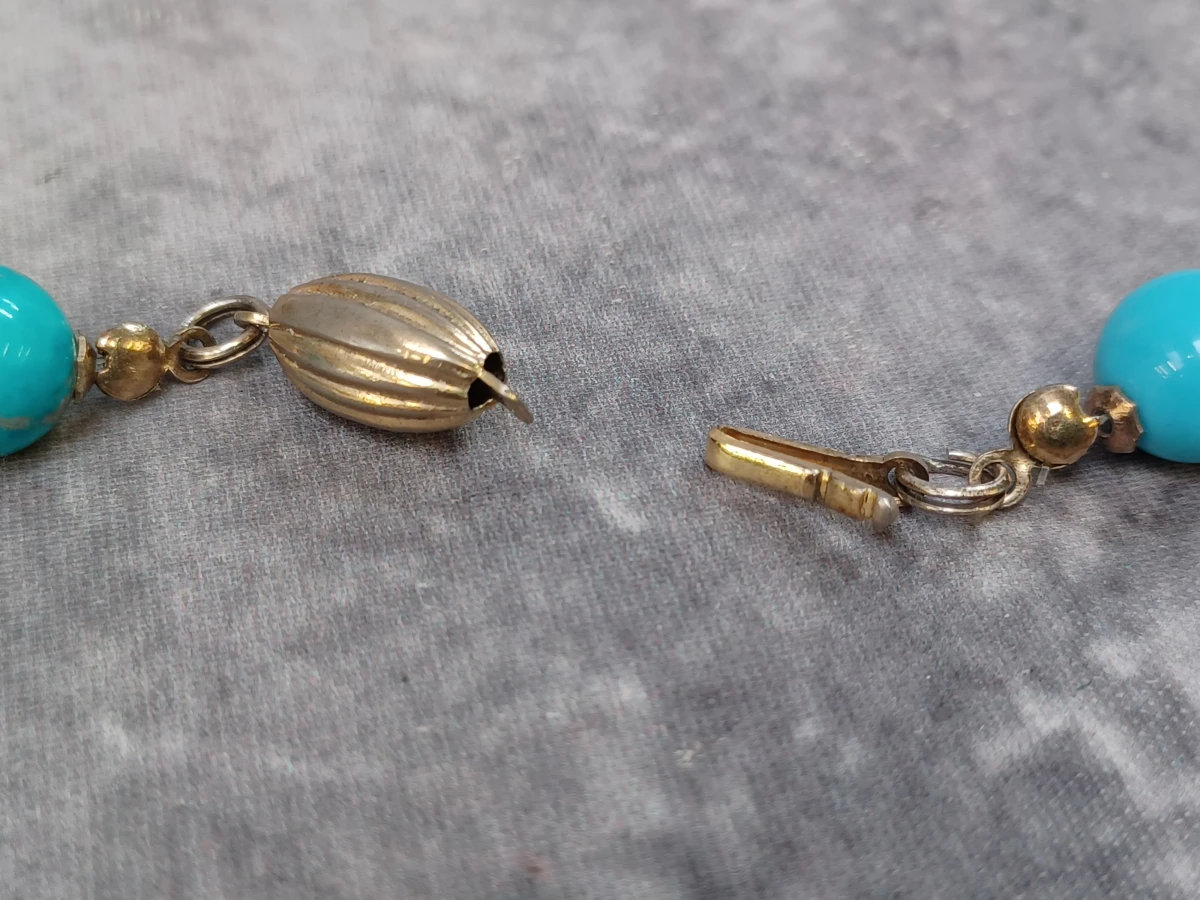 Kleurrijke antieke multi-edelsteen ketting met filigrein stecksluiting - foto 6